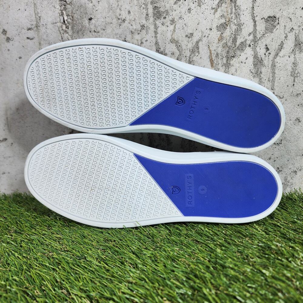 Rothy’s The Original Slip On Sneakers Women’s Size 9 White Blue - Picture 4 of 5
